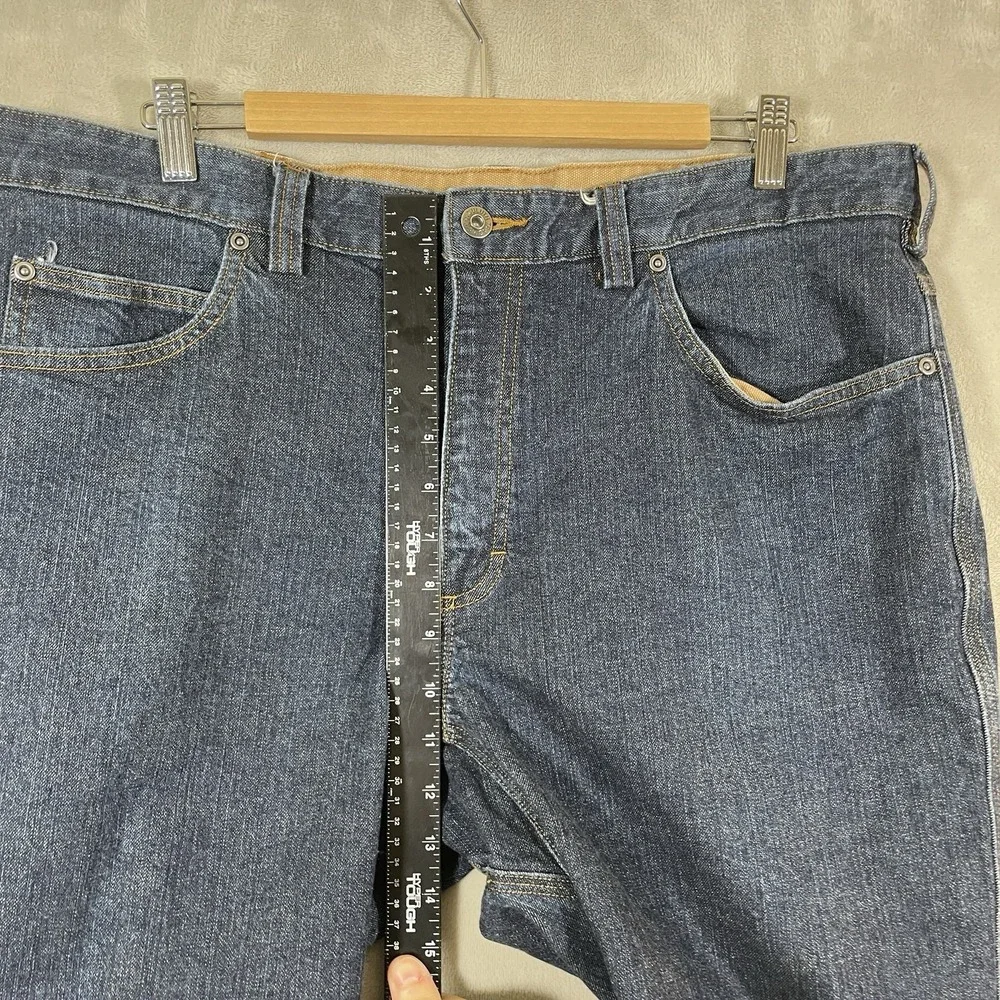 Duluth Trading Jeans Mens 36x30 Blue Flex Ballroom Relaxed Fit Dark Wash 20207